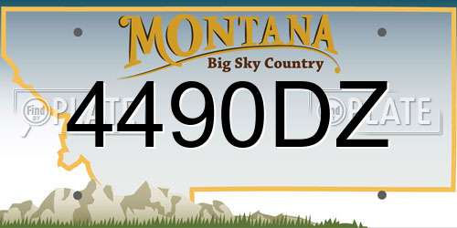 4490DZ Montana License Plate