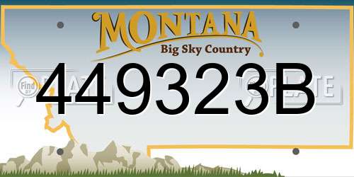 449323B Montana License Plate