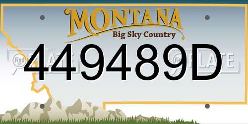 449489D Montana License Plate