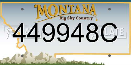 449948C Montana License Plate