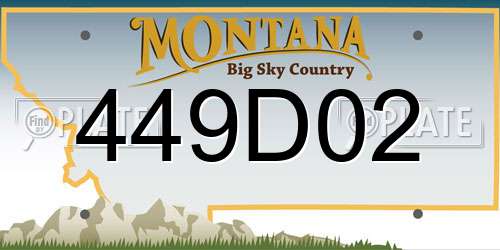 449D02 Montana License Plate