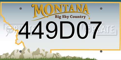 449D07 Montana License Plate