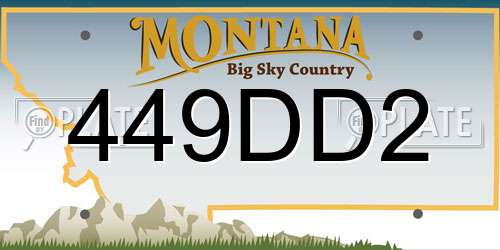 449DD2 Montana License Plate