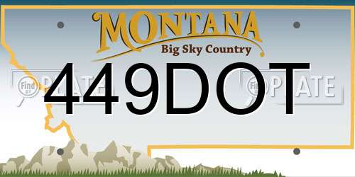 449DOT Montana License Plate