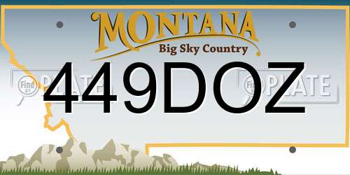 449DOZ Montana License Plate