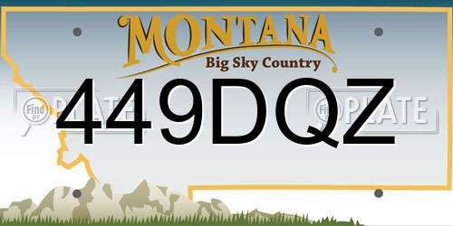 449DQZ Montana License Plate
