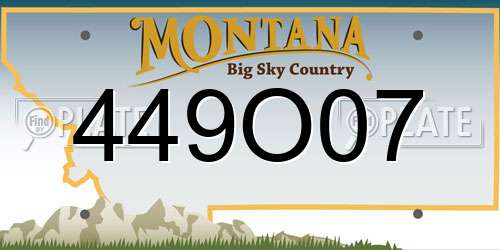 449O07 Montana License Plate