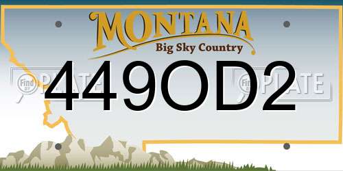 449OD2 Montana License Plate