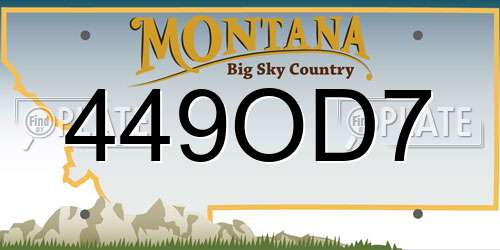 449OD7 Montana License Plate