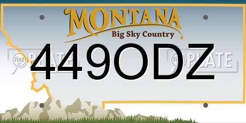 449ODZ Montana License Plate