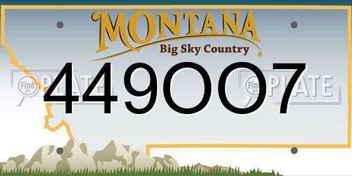 449OO7 Montana License Plate