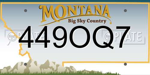 449OQ7 Montana License Plate