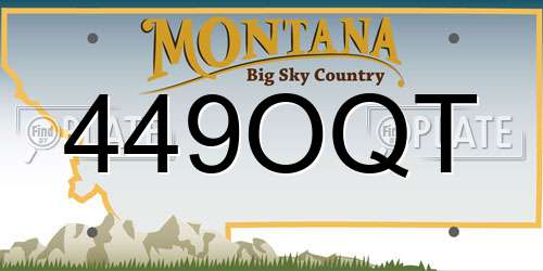 449OQT Montana License Plate