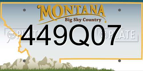 449Q07 Montana License Plate