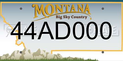 44AD000 Montana License Plate