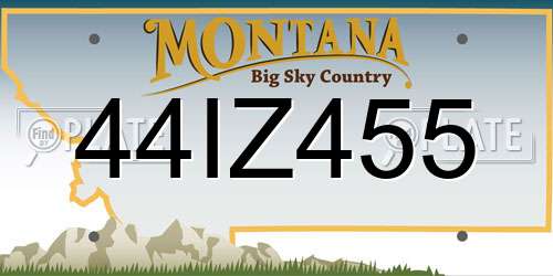 44IZ455 Montana License Plate