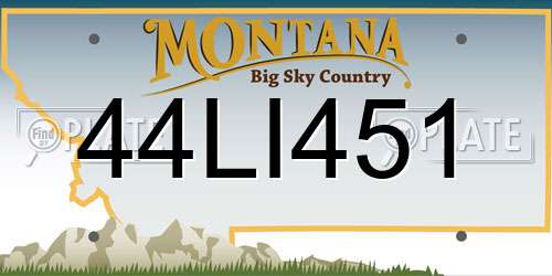 44LI451 Montana License Plate