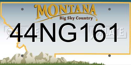 44NG161 Montana License Plate