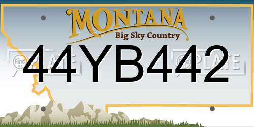 44YB442 Montana License Plate