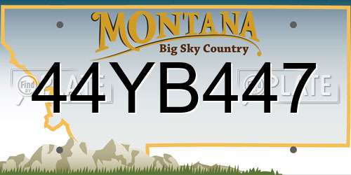 44YB447 Montana License Plate