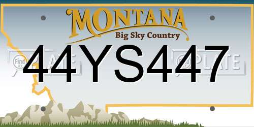 44YS447 Montana License Plate