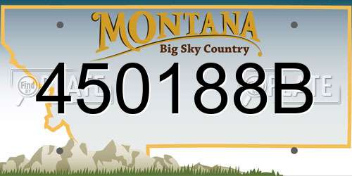 450188B Montana License Plate