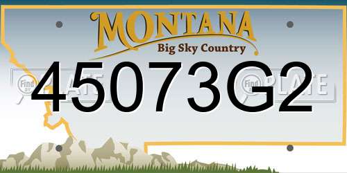 45073G2 Montana License Plate