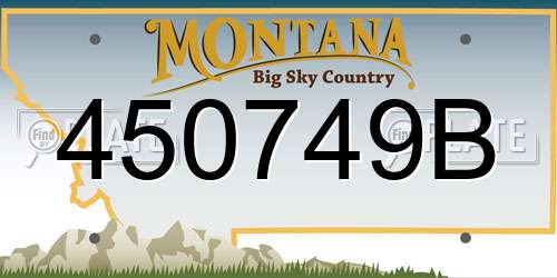 450749B Montana License Plate