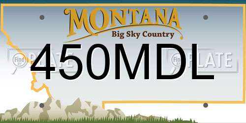 450MDL Montana License Plate