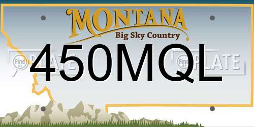 450MQL Montana License Plate