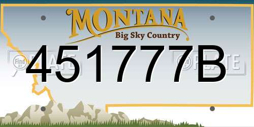 451777B Montana License Plate