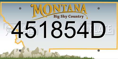 451854D Montana License Plate
