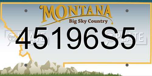 45196S5 Montana License Plate
