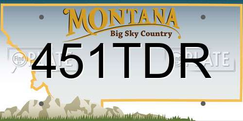451TDR Montana License Plate