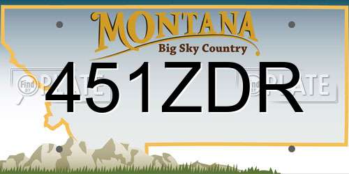 451ZDR Montana License Plate