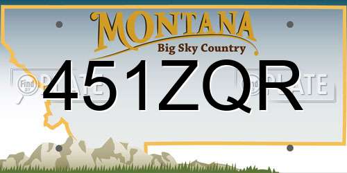 451ZQR Montana License Plate