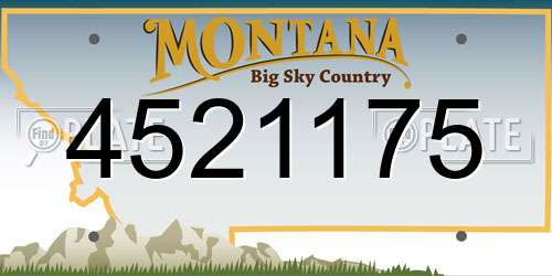 4521175 Montana License Plate
