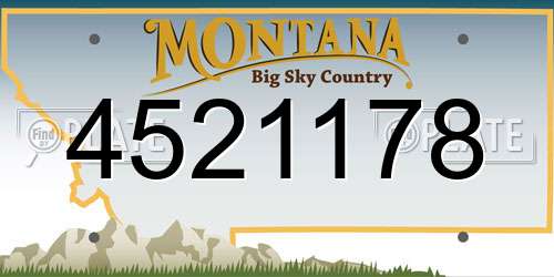 4521178 Montana License Plate