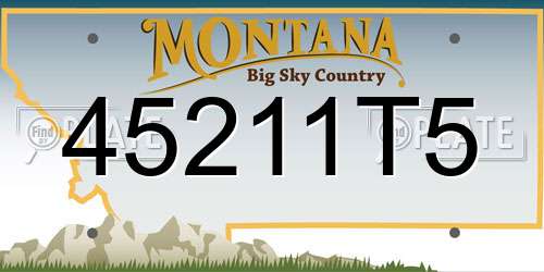 45211T5 Montana License Plate