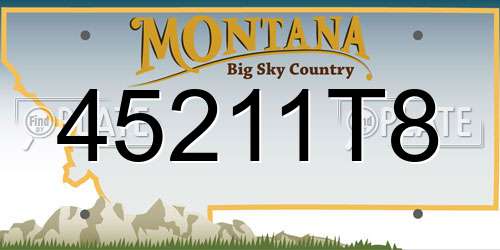 45211T8 Montana License Plate