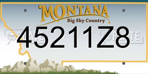45211Z8 Montana License Plate
