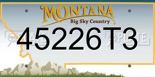 45226T3 Montana License Plate