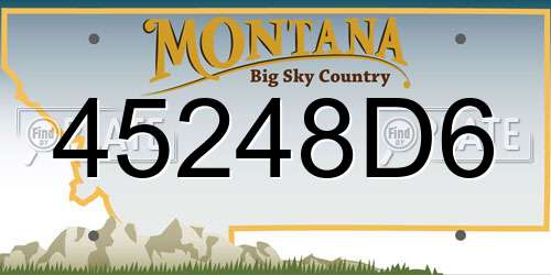 45248D6 Montana License Plate