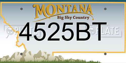 4525BT Montana License Plate