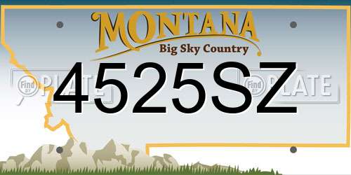 4525SZ Montana License Plate
