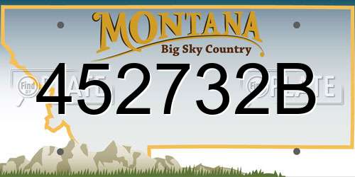 452732B Montana License Plate