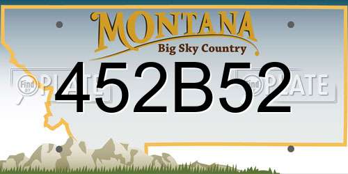 452B52 Montana License Plate