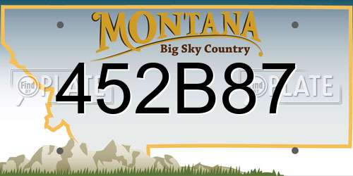 452B87 Montana License Plate