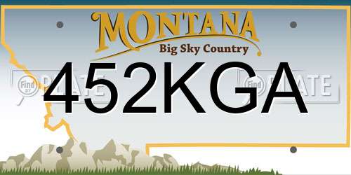 452KGA Montana License Plate