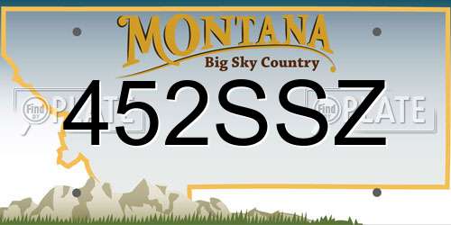 452SSZ Montana License Plate